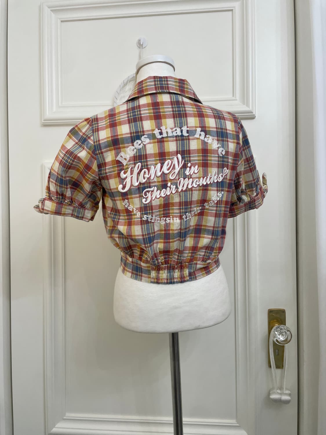 LIZ LISA red blue check bow point crop s 상품이미지3