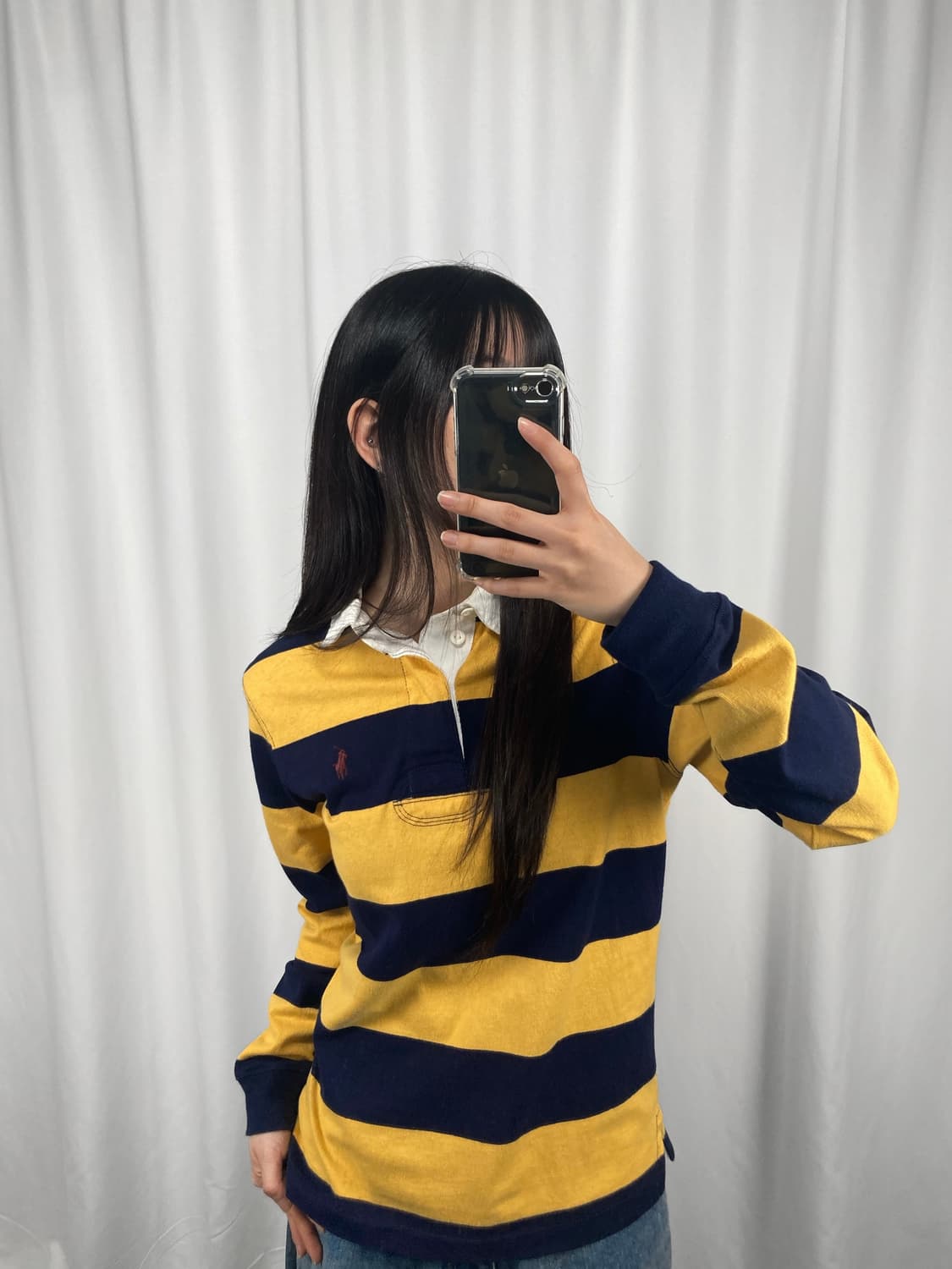 폴로 QR 옐로우 스트라이프 럭비티 상품이미지2