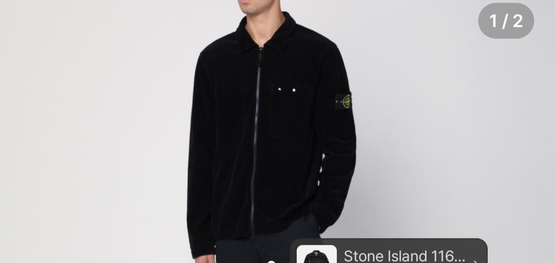 스톤아일랜드 24FW 코듀로이 오버셔츠 블랙 상품이미지2