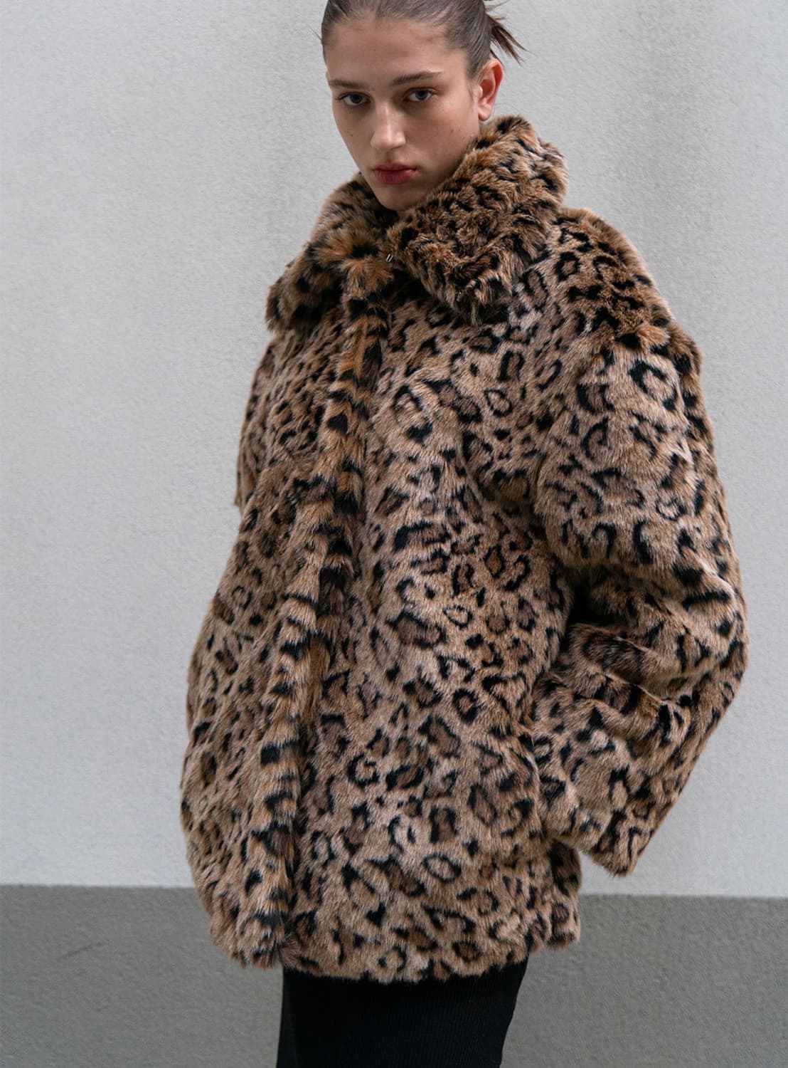320쇼룸 레오파드 퍼자켓 상품이미지4