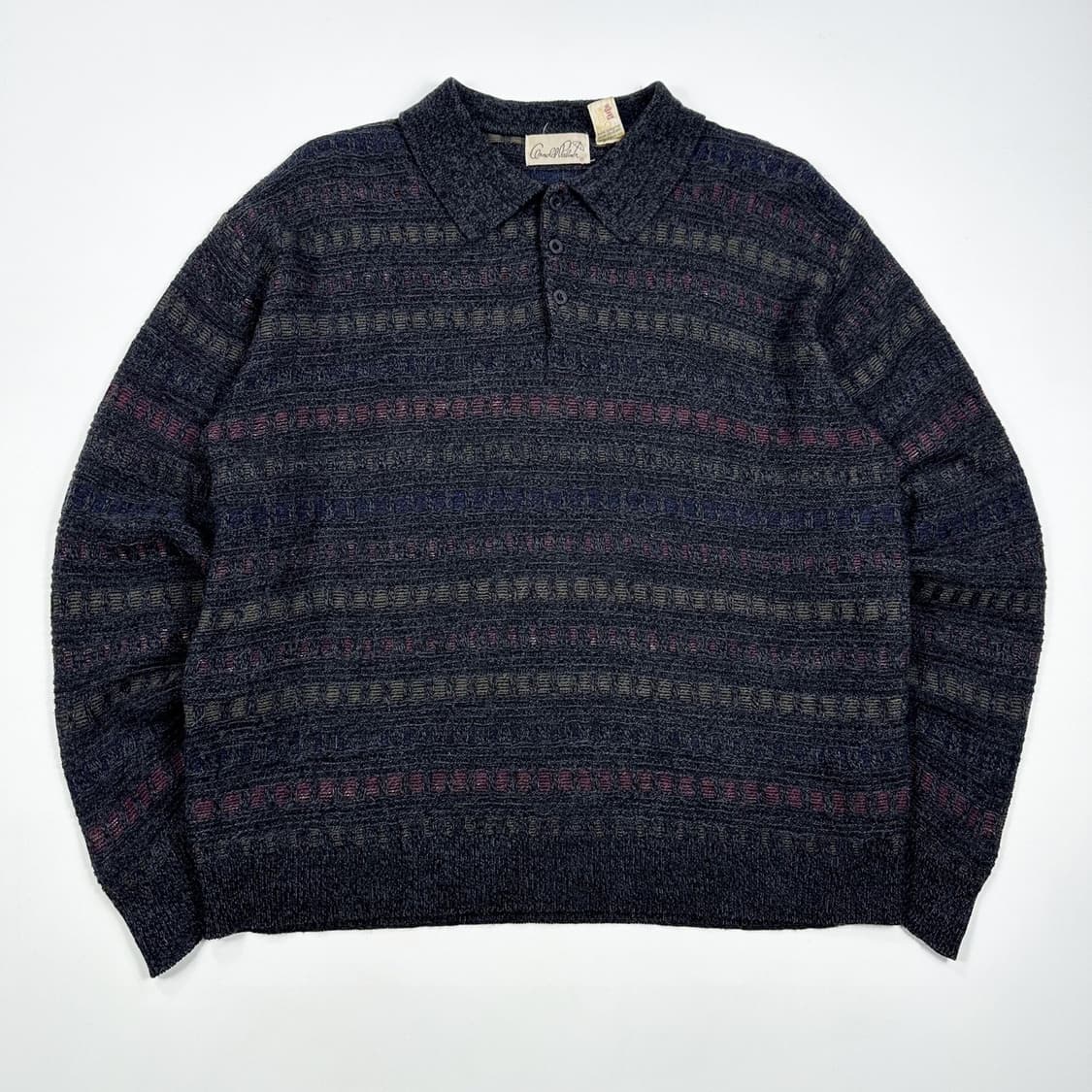 VTG 빈티지 노르딕 차콜 카라 니트 (M) 상품이미지2