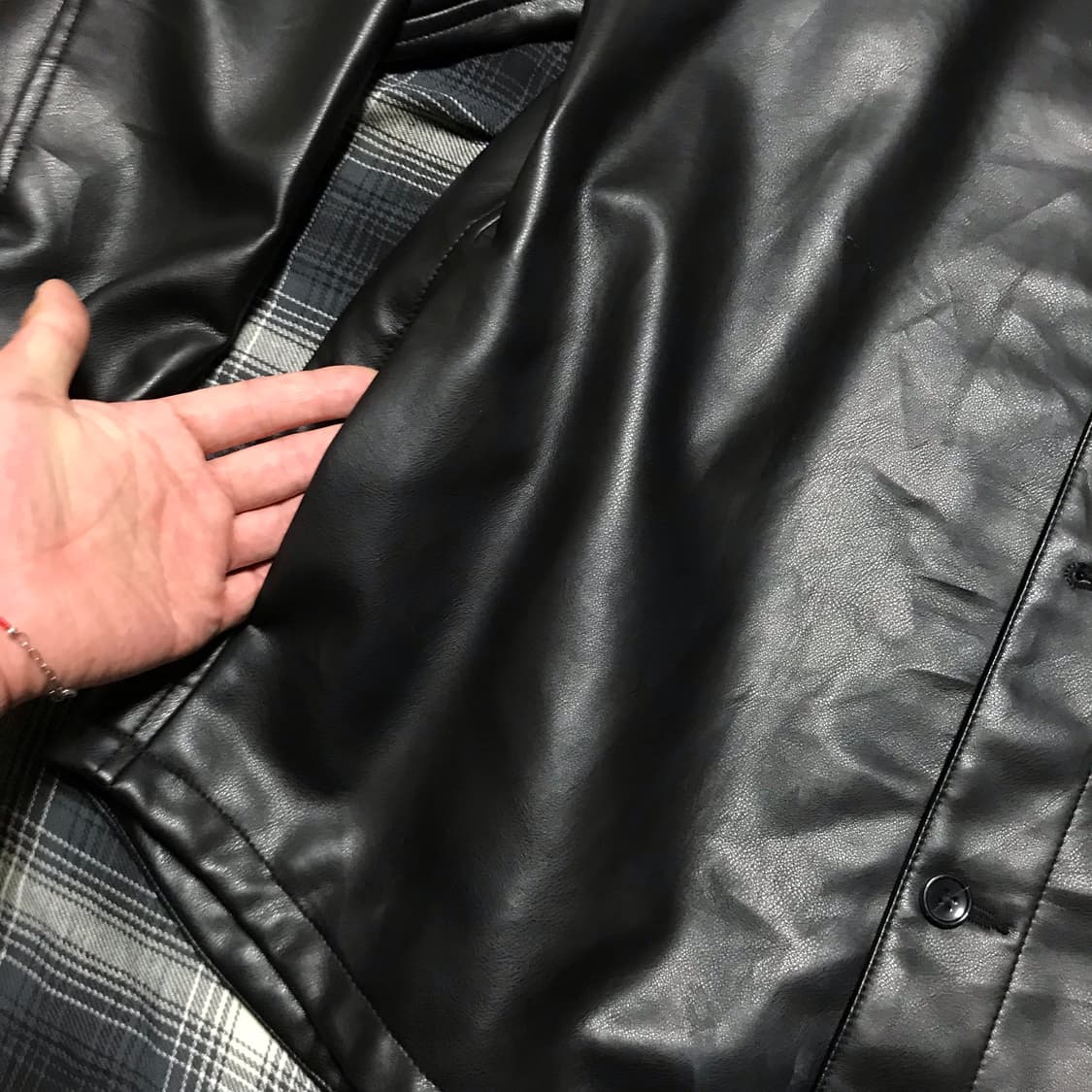재팬 나노 유니버스 레더 오버핏 셔츠 자켓 상품이미지4