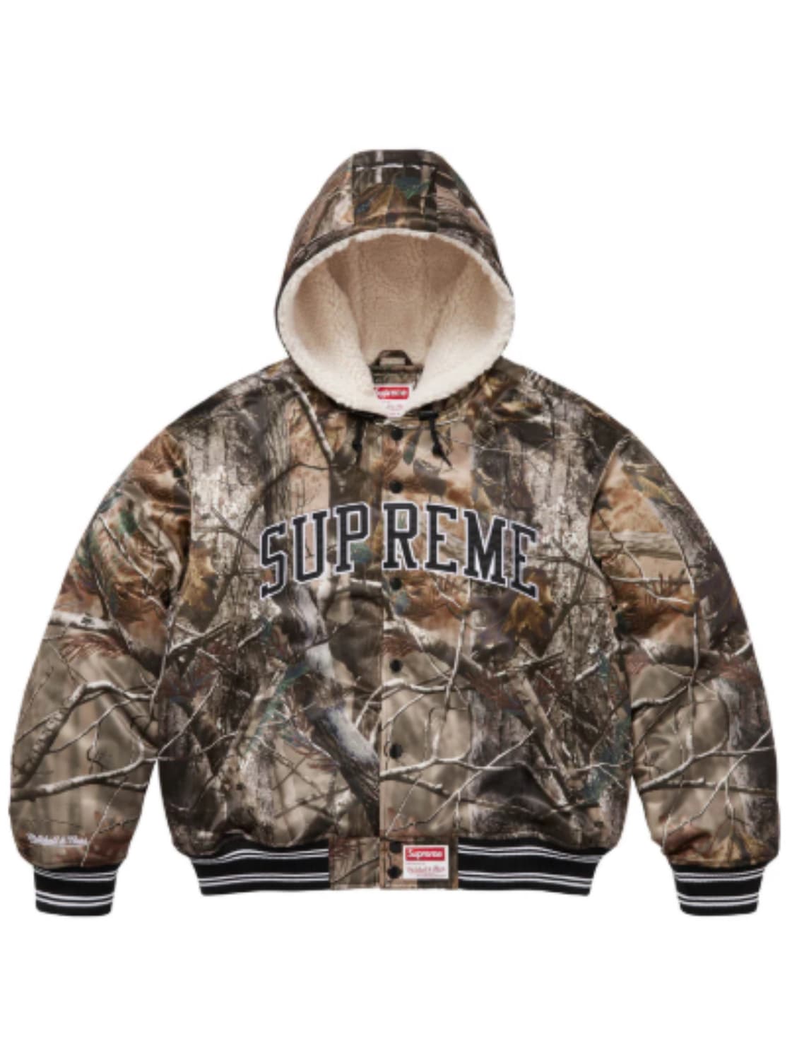 슈프림 후드 사틴 바시티 자켓 리얼트리 XL 상품이미지1