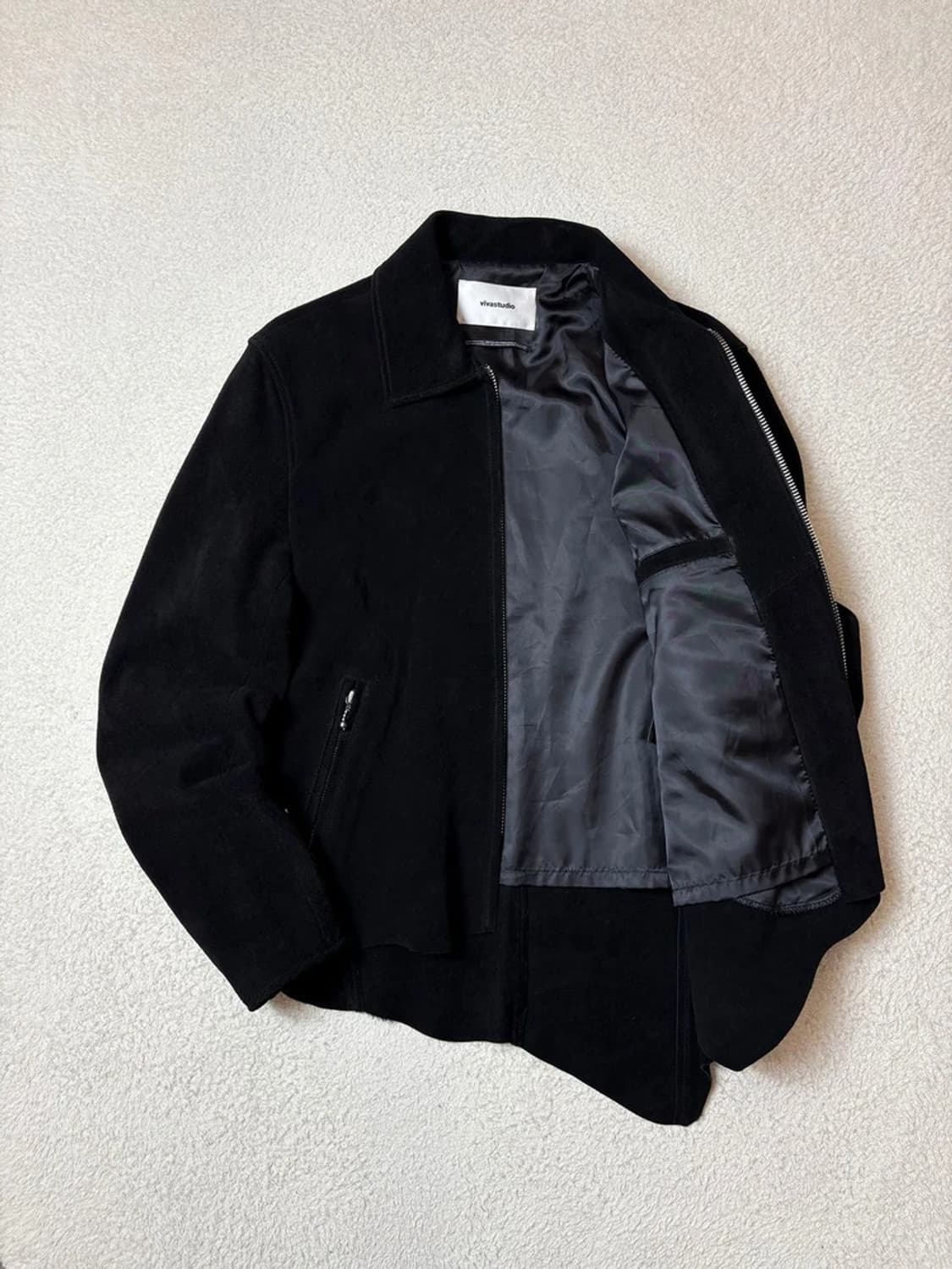 비바스튜디오 시그니처 스웨이드 언발 가죽 자켓 PN6540    상품이미지2