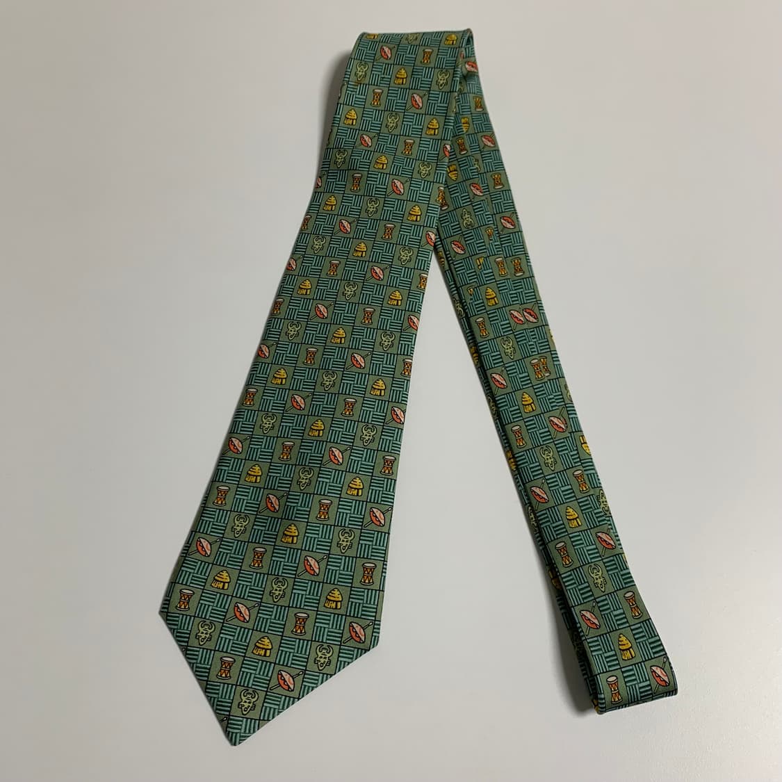 에르메스(HERMES) 명품넥타이 A등급 기하학적패턴 정장룩 코디 상품이미지8