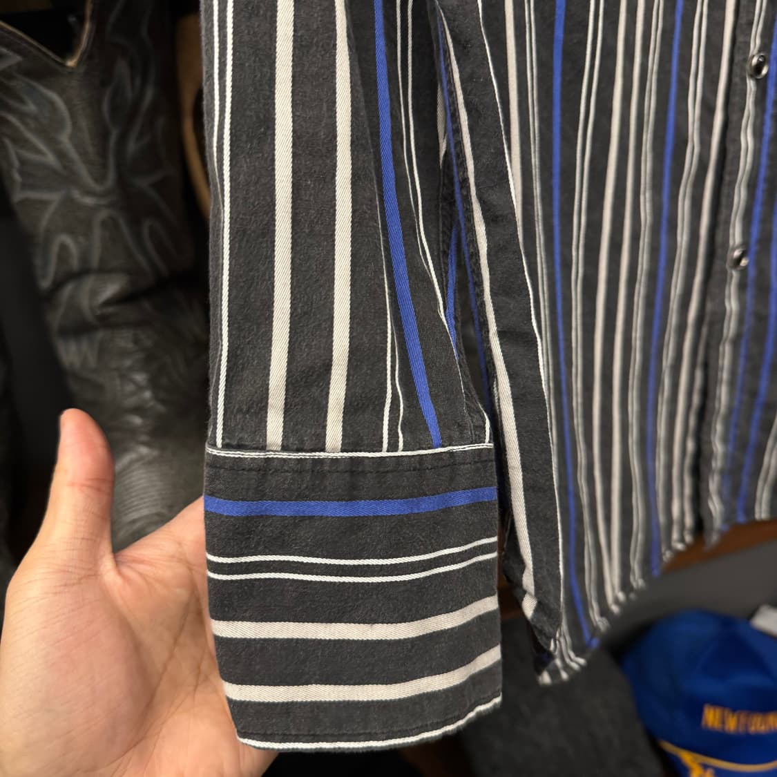 슈가 케인 펄 스냅 스트라이프 패턴 카우보이 웨스턴 셔츠 N128 상품이미지5