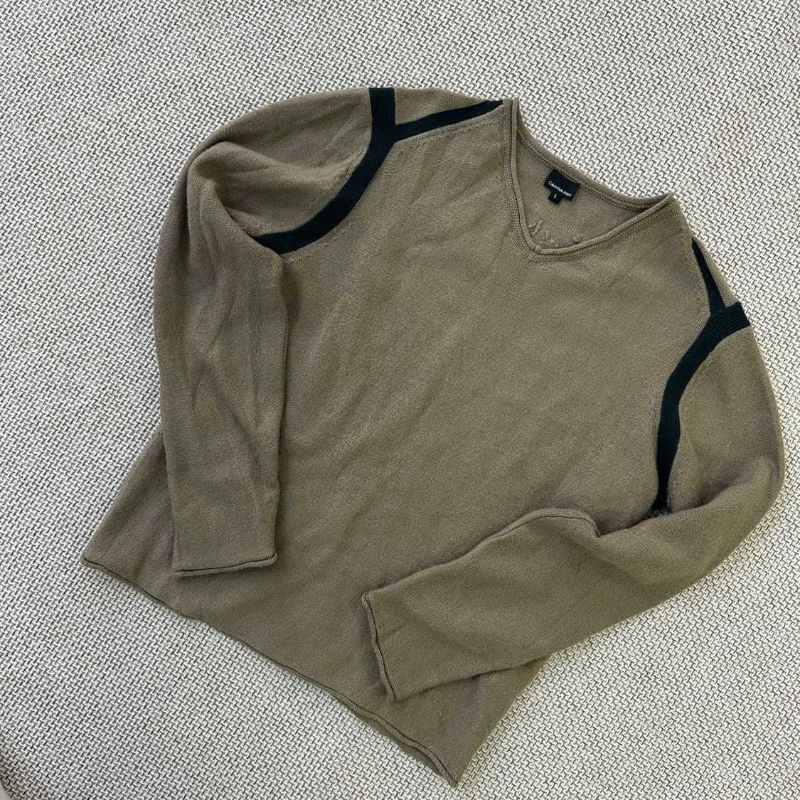 L 캘빈클라인 긴팔 얇은 니트 0424D 상품이미지1