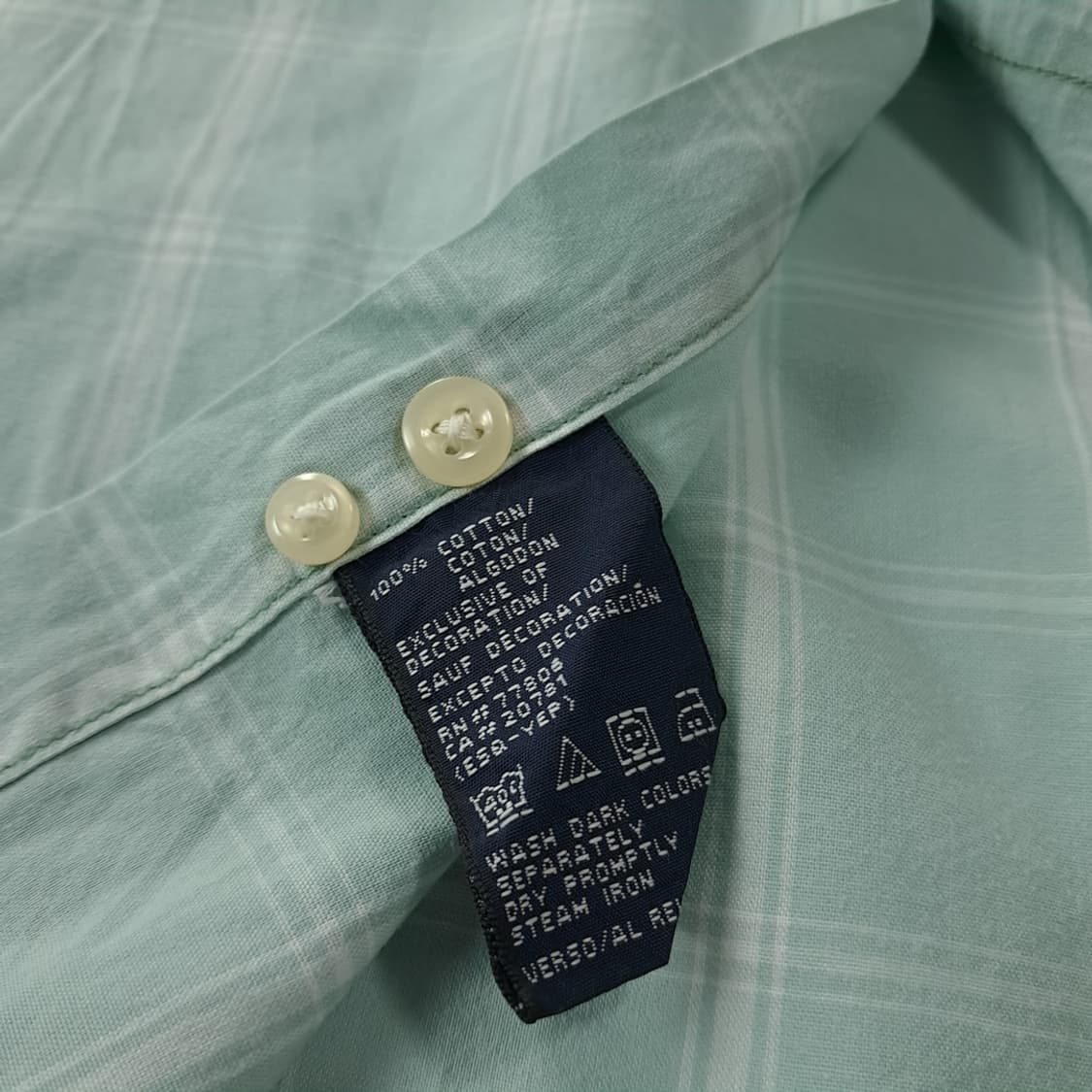 CK924 2XL 타미힐피거 90s 민트 윈도우페인 체크 반팔 셔츠 남 상품이미지5