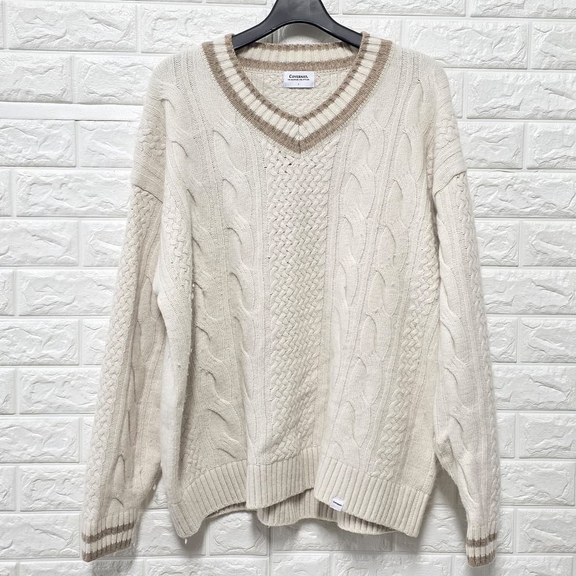 택포) 커버낫 브이넥 니트 L 상품이미지1