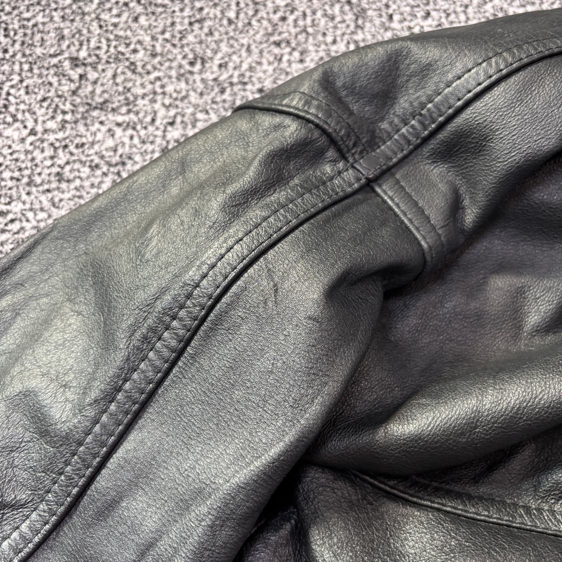 H.B leather 90s 소가죽 봄버 자켓 (XL) 상품이미지3