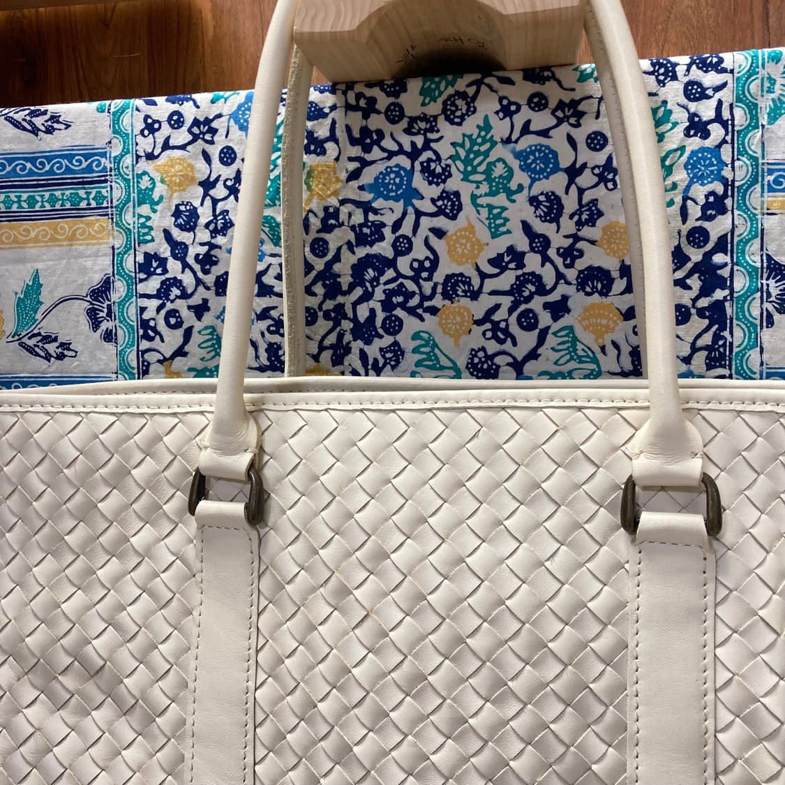 (os) 엘엘빈 우븐레더 토트백 아이보리 상품이미지4