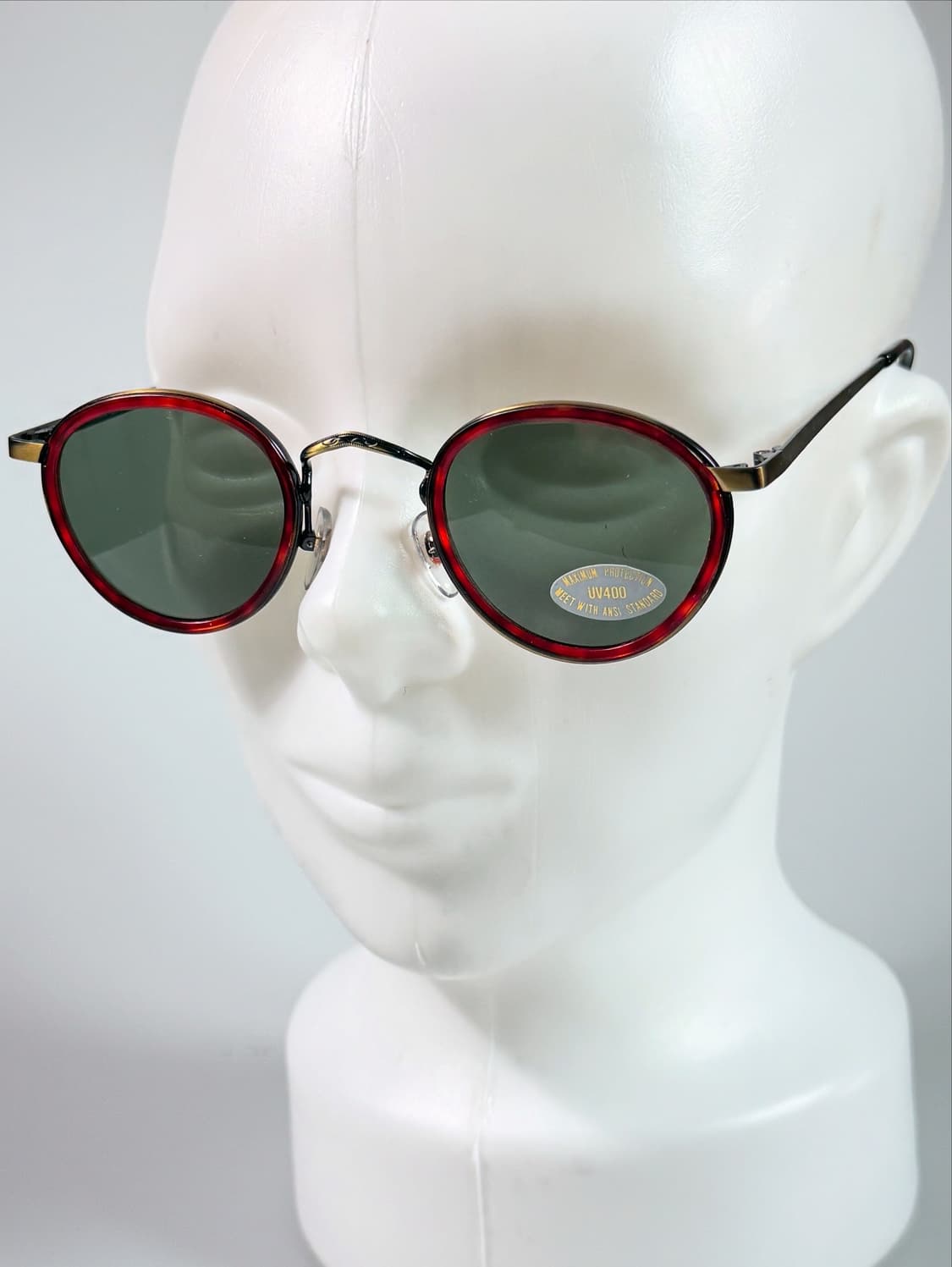 90s LOOKING GLASS 엔틱 레오파드 라운드 빈티지 선글라스 상품이미지8