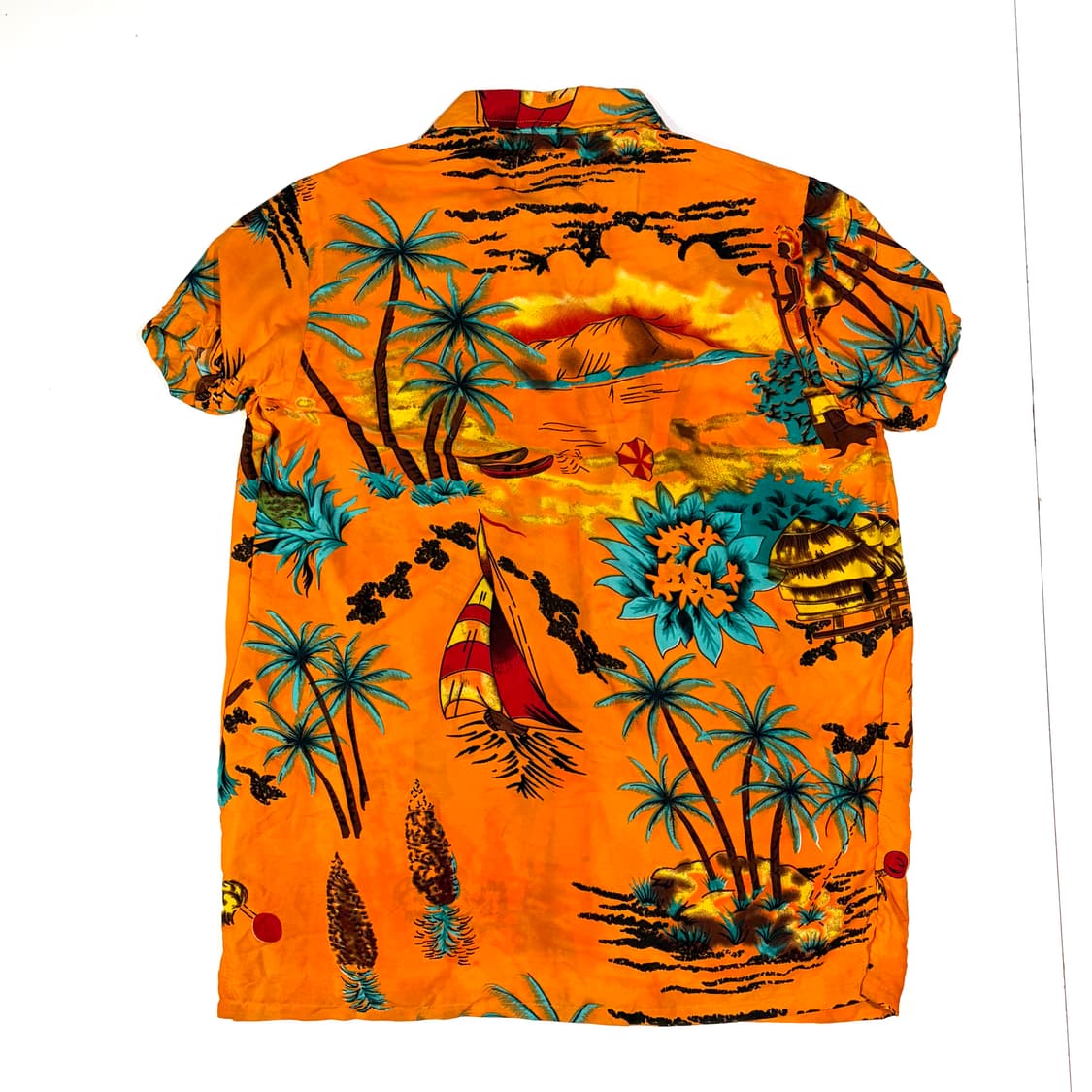 Waikiki 오렌지 야자수 하와이안셔츠 M 상품이미지2