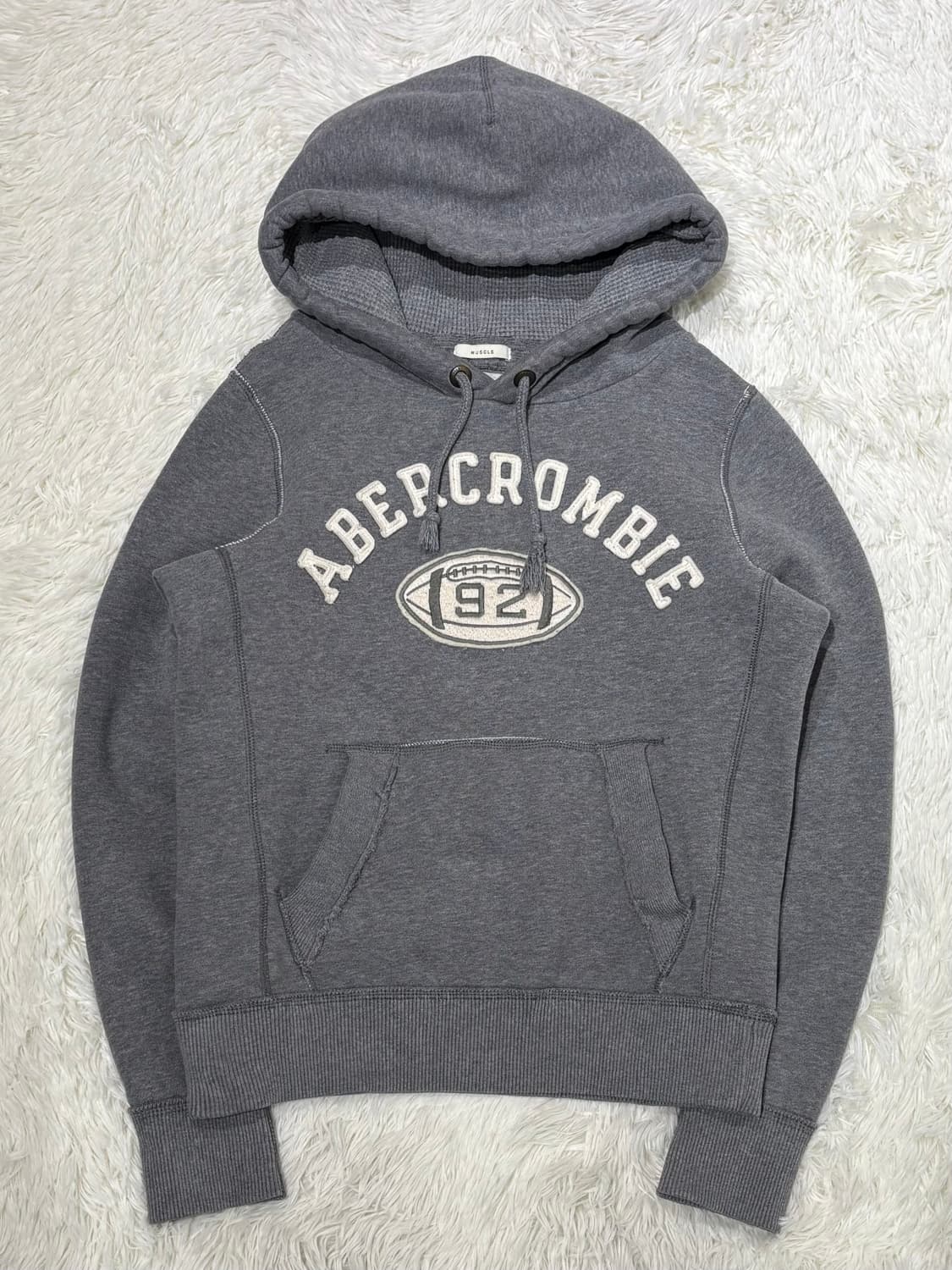 아베크롬비 빅로고 그레이 헤비스웻 후드 상품이미지3