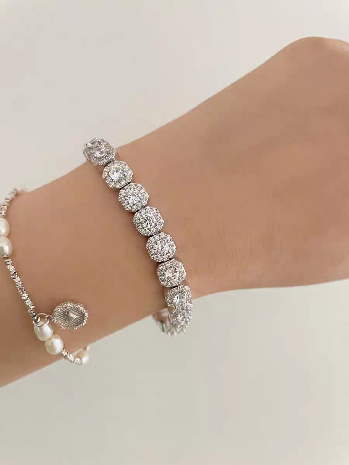 Oceanora 7mm 풀 지르코니아 초광택 팔찌, 힙합 스타일 상품이미지5