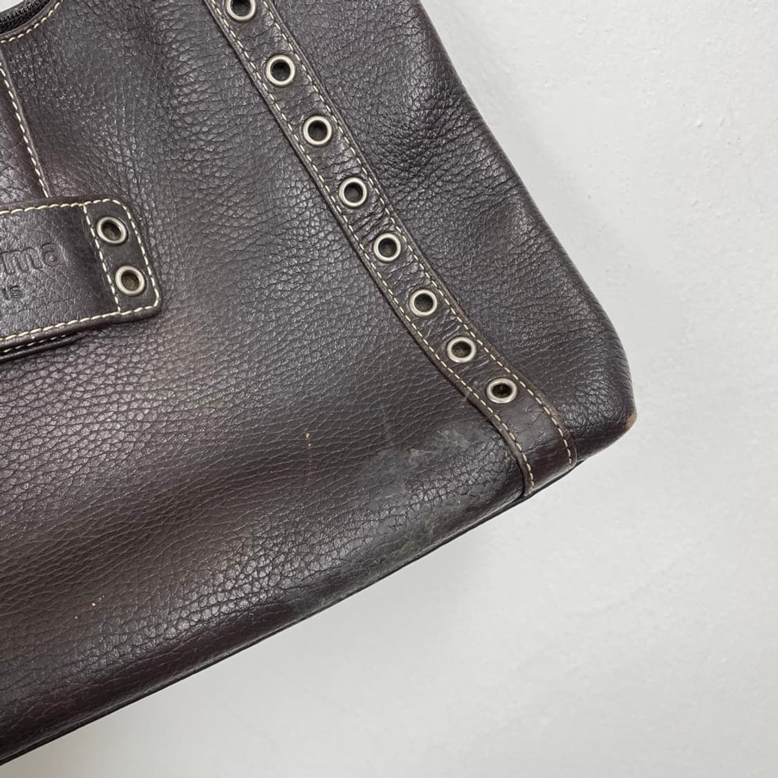 레노마 Renoma 다크브라운 빈티지 레더 숄더백 상품이미지6