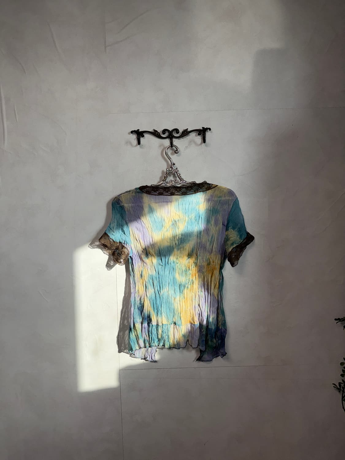 Blue lemon tie dye fairy floral blouse 상품이미지5