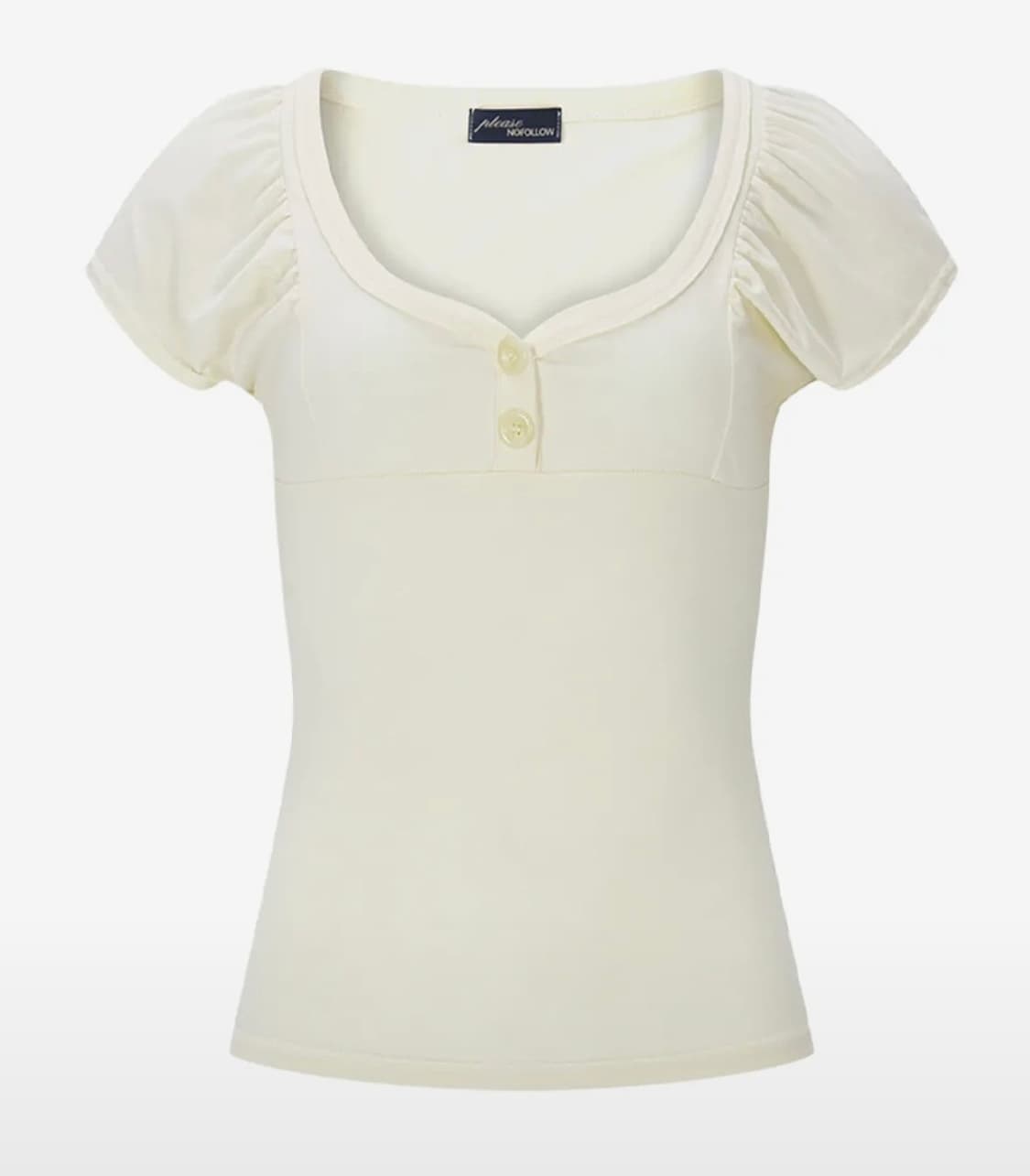 플리즈노팔로우 시아 버튼 셔링탑 레몬 상품이미지1