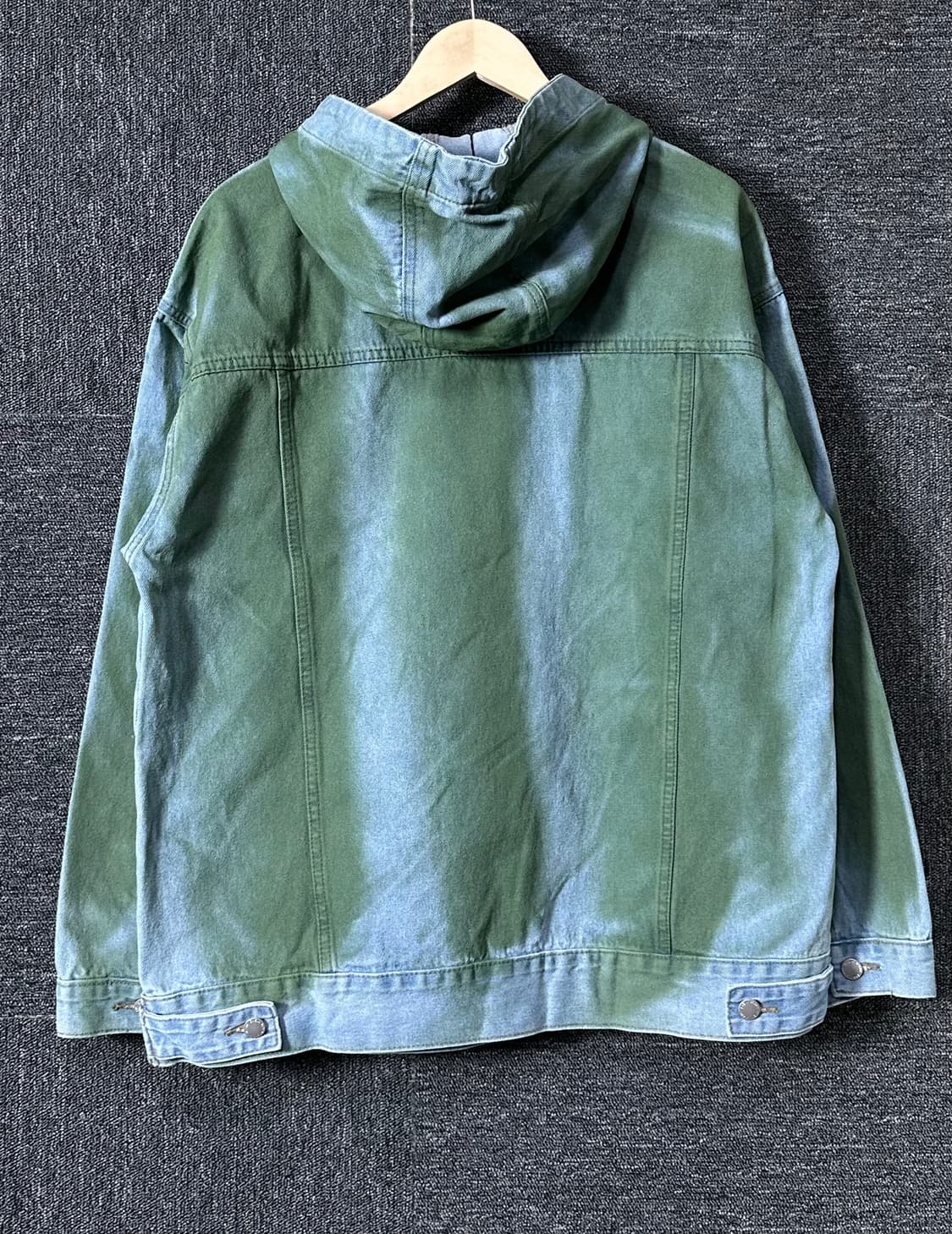 청록색 데님 후드티 상품이미지2