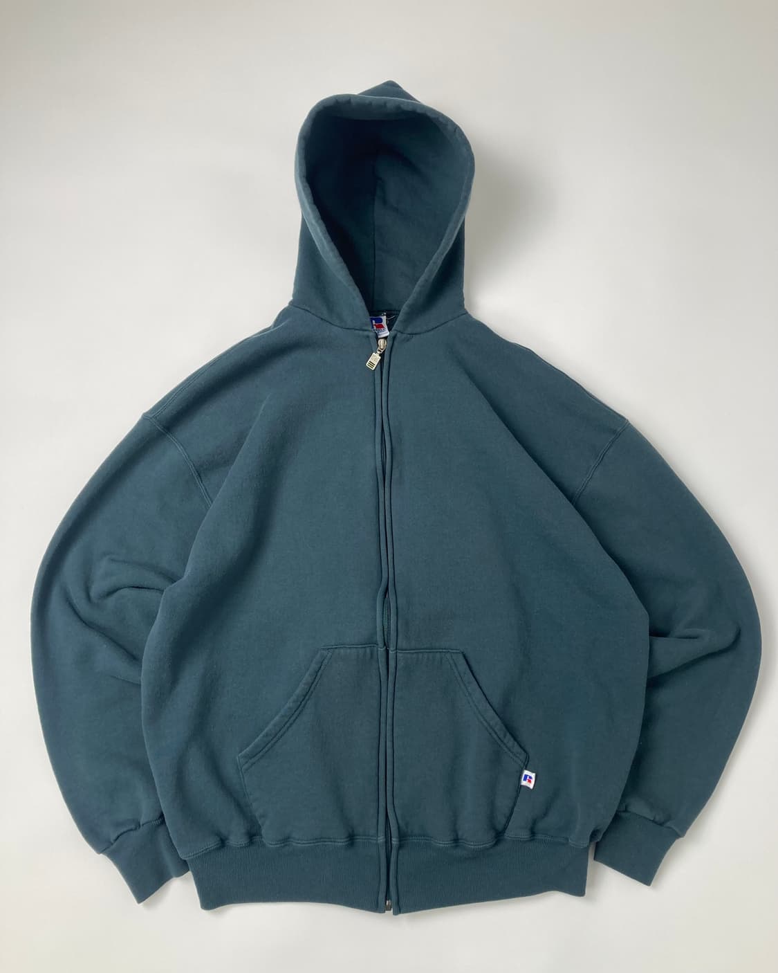 90s Russell Zip Up Hoodie (sage green) 상품이미지1