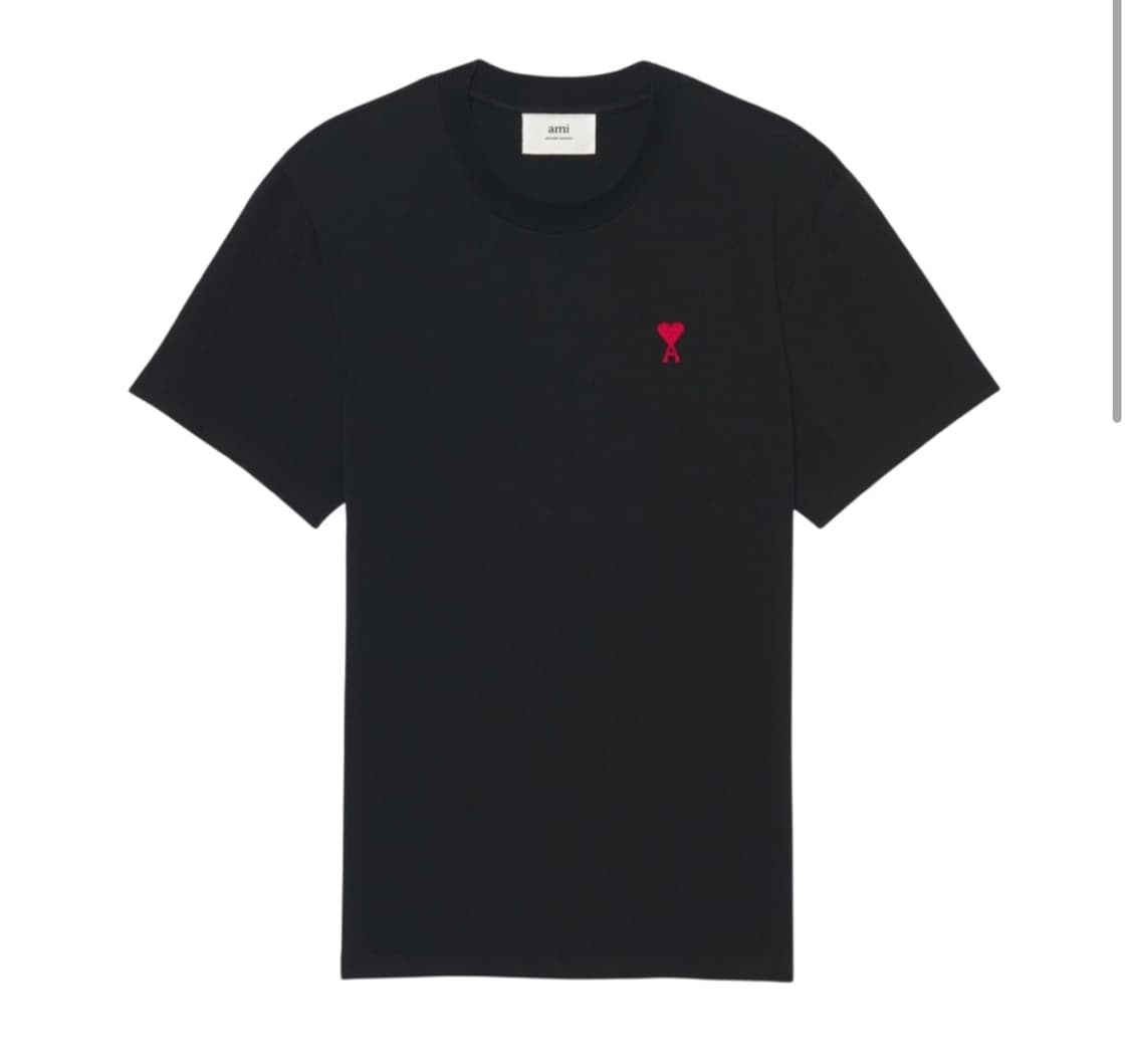 정품 아미 반팔 스몰 하트 로고 티셔츠 블랙 L 상품이미지1
