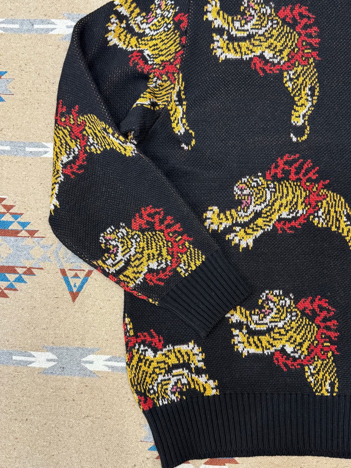 [M] 와코마리아 x 팀레히 자카드 울 니트 블랙 24FW 상품이미지4