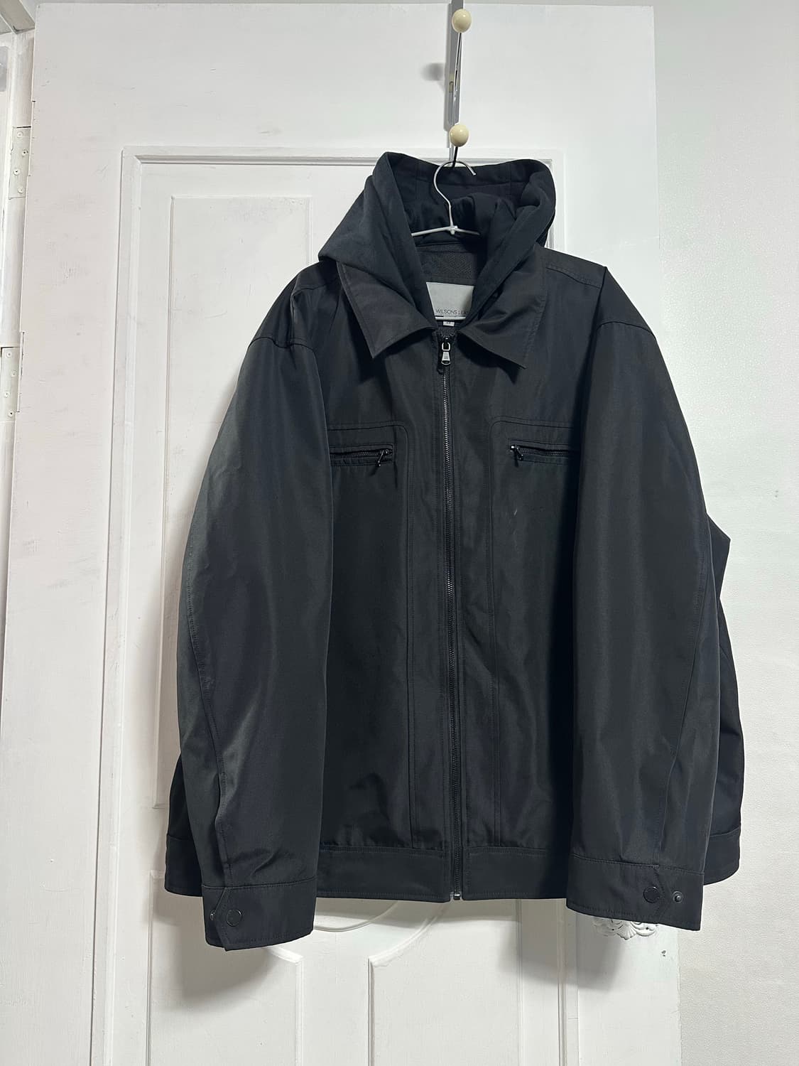 월슨레더 후드 바이커자켓 상품이미지1