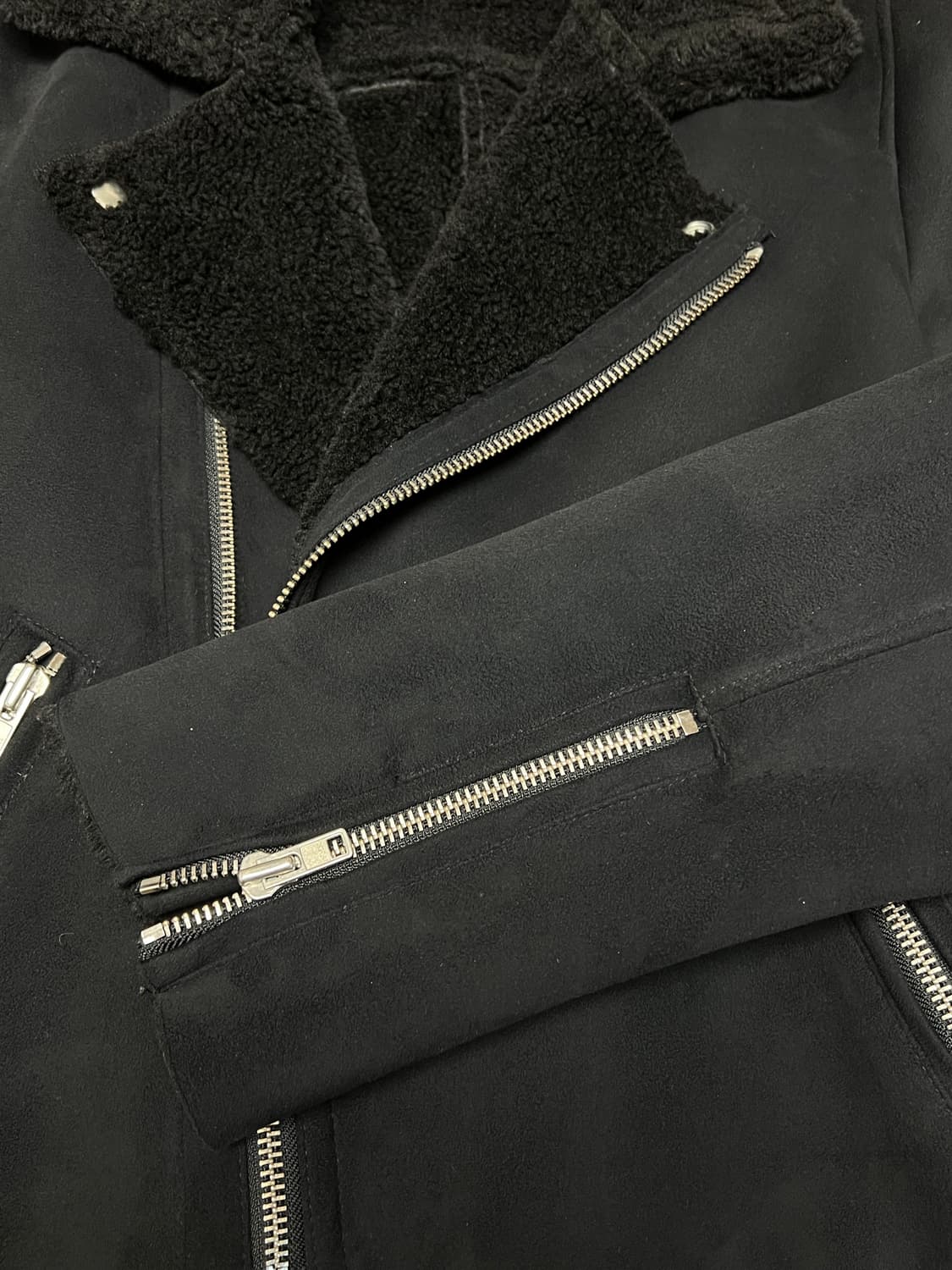 [100] 로웰 양가죽 스웨이드 무스탕 블랙 상품이미지6