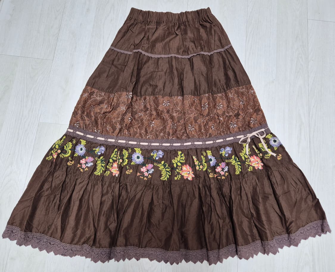 빈티지 레이스 롱 치마 모리걸 상품이미지1