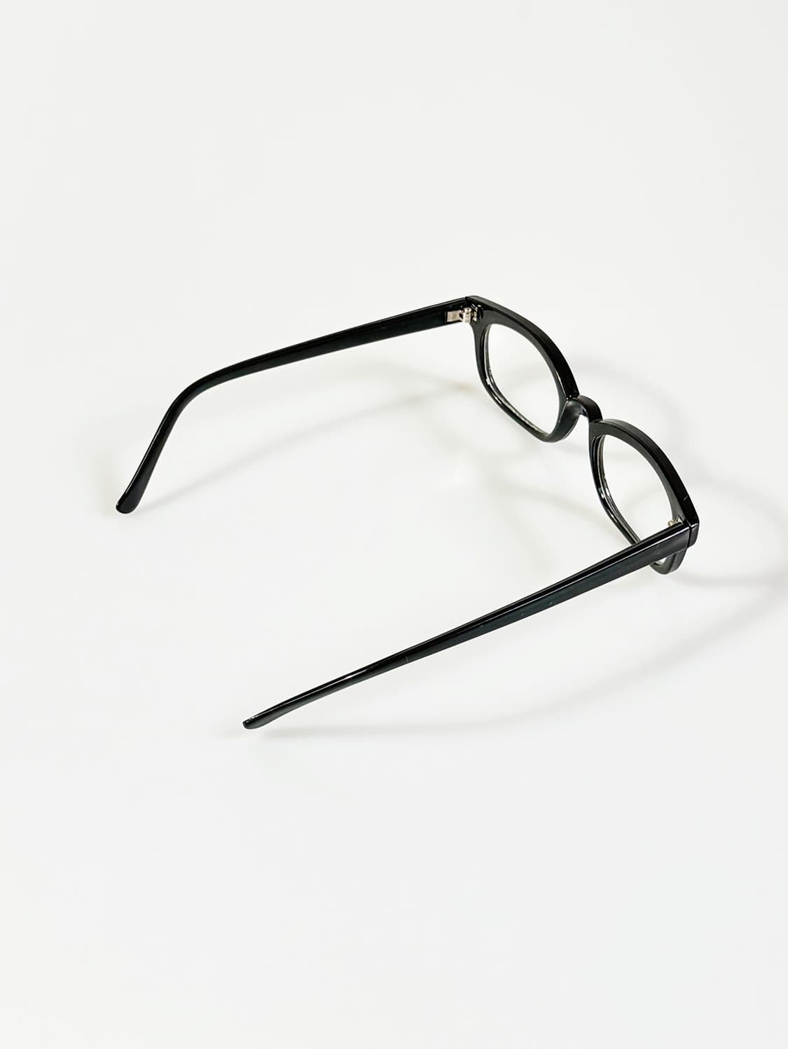 90s 블랙 뿔테 스퀘어 프레임 빈티지 안경 상품이미지4