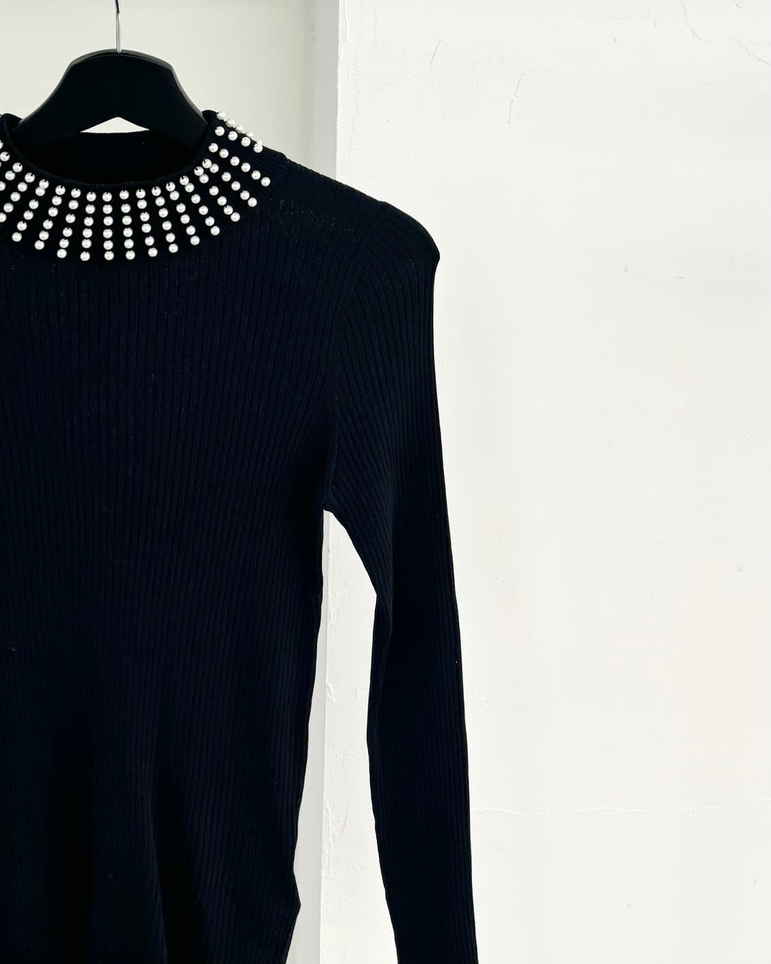 산드로 수제트 진주 칼라 골지 니트 상품이미지4