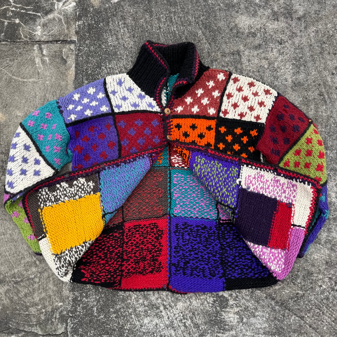 [L~XL] 빈티지 핸드메이드 헤비울 니트 자켓 상품이미지3