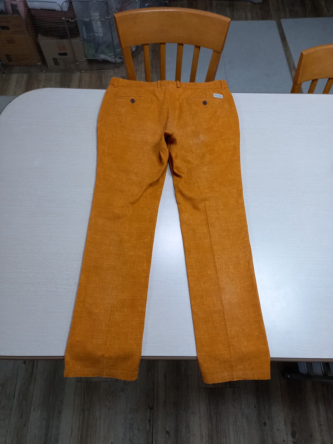 32 BASSO 린넨함유 여름용 면바지 오렌지 32-389 상품이미지2