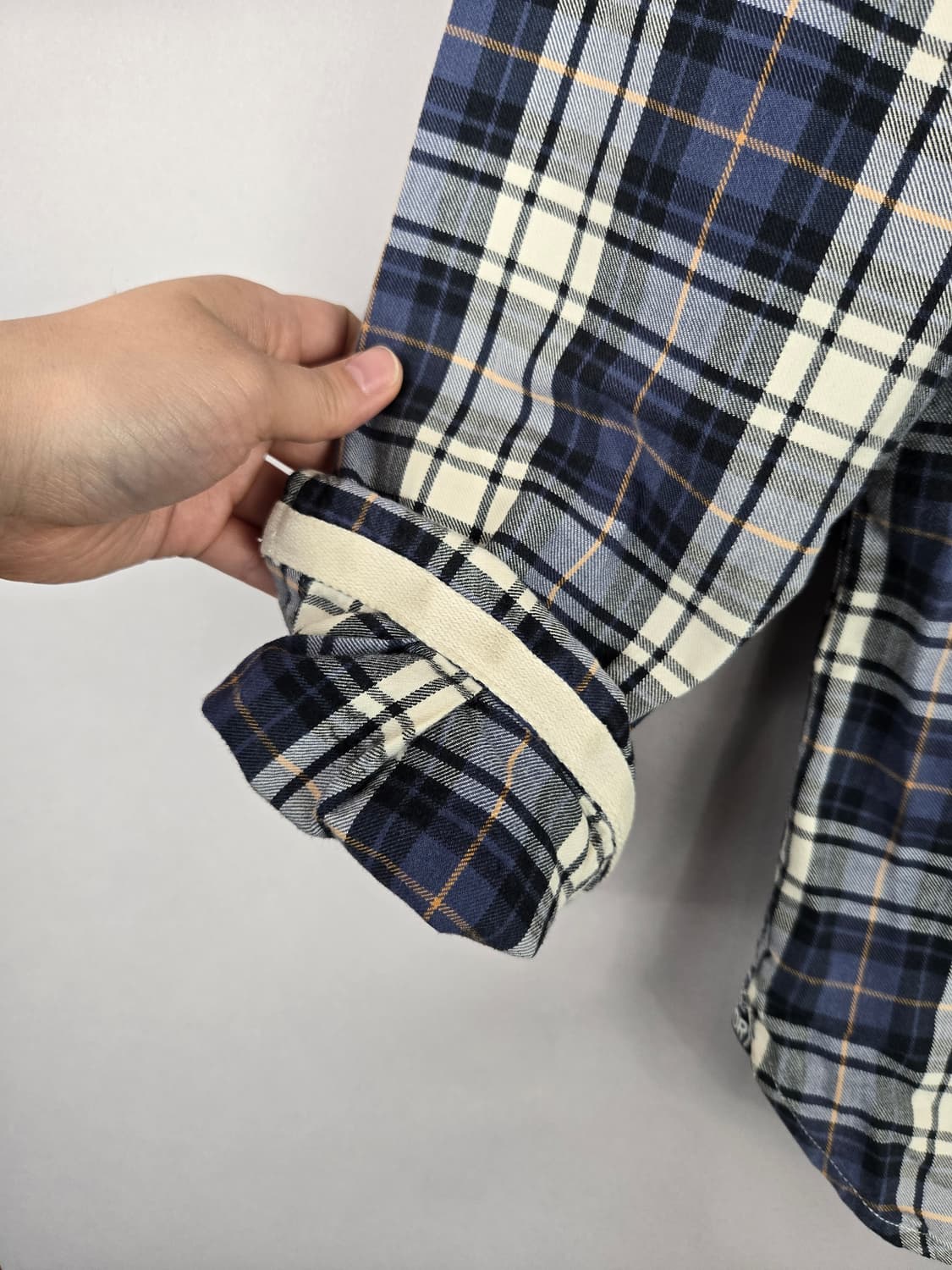 [무료배송]슈퍼드라이 M 남성 차이나카라 체크 긴팔 셔츠 상품이미지4