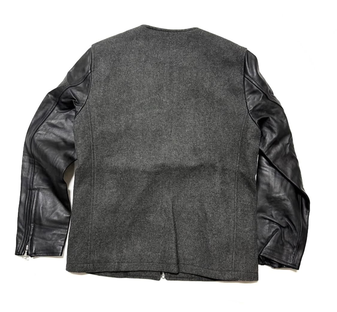 HARE - 레더 슬리브 울 자켓 상품이미지2