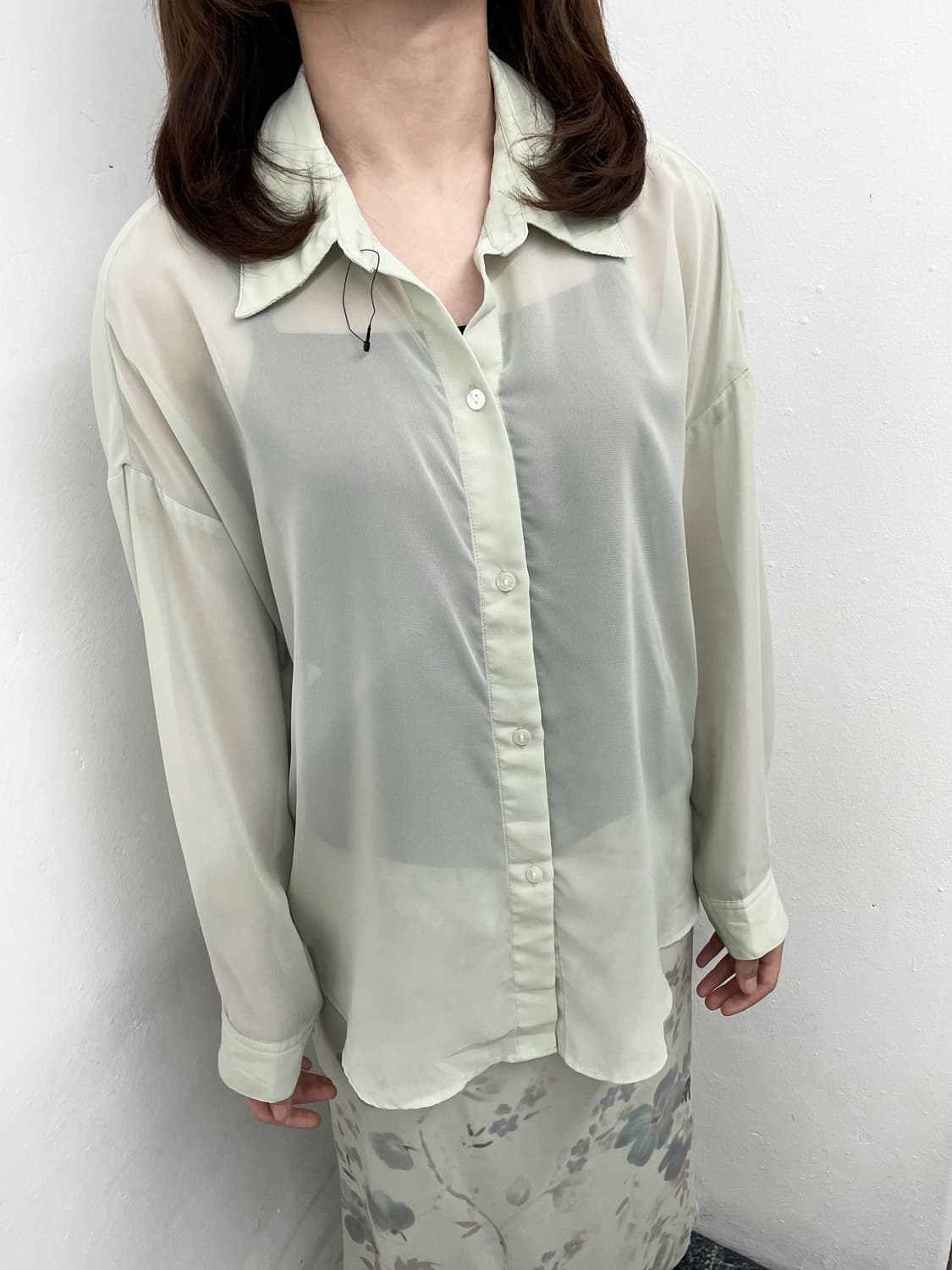 페어리 민트 시어 블라우스 상품이미지2