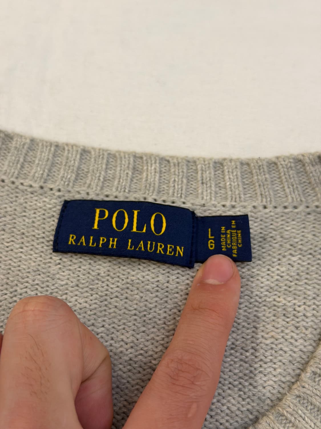 폴로 랄프로렌 코튼 크루넥 니트 그레이 상품이미지3