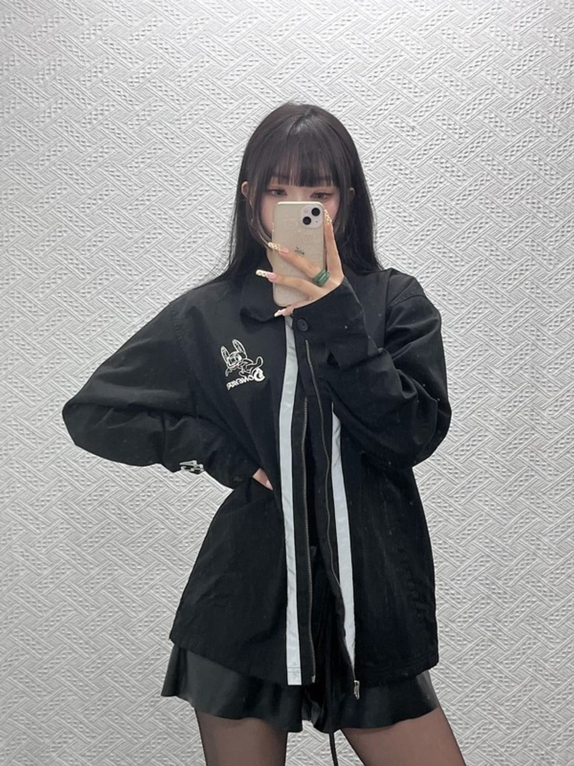 스투시X네이버후드 희귀 키치 리플렉티브 집업 자켓 L C09674 상품이미지1