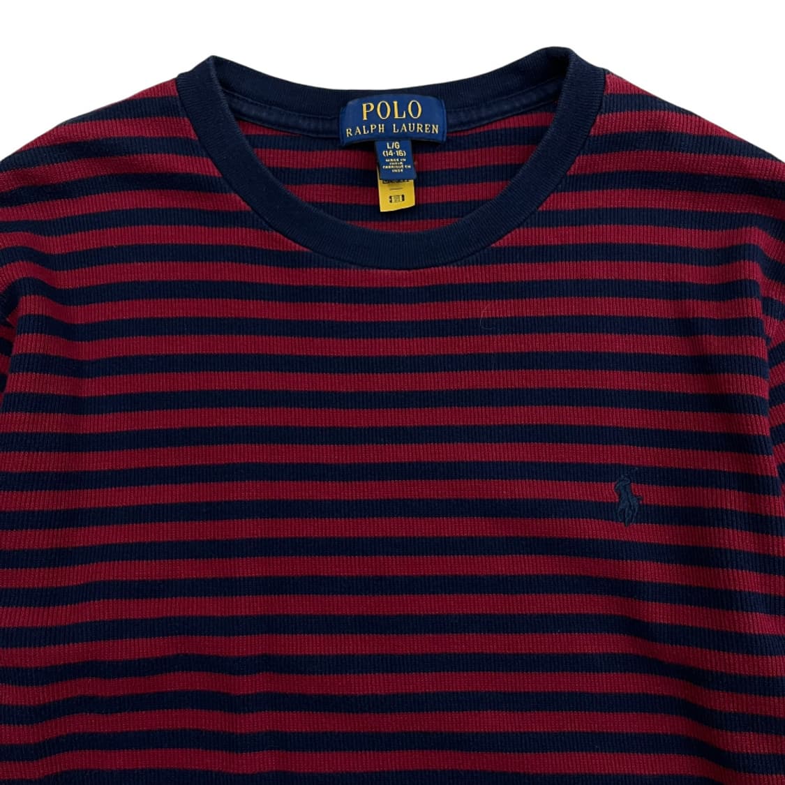 폴로 랄프로렌 네이비포니 레드 단가라 네이비 와플 롱슬리브 L 상품이미지4