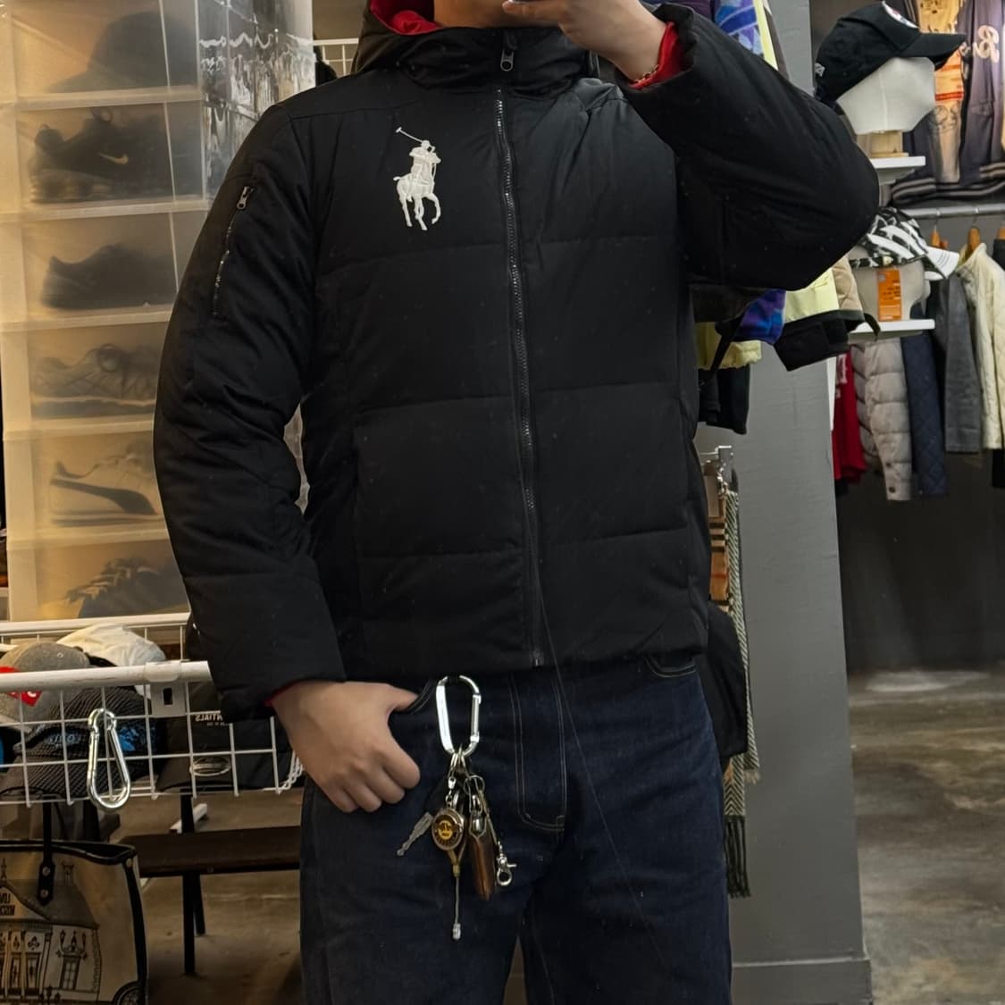 폴로 빅포니 패딩 후디 블랙 (XL) 상품이미지10