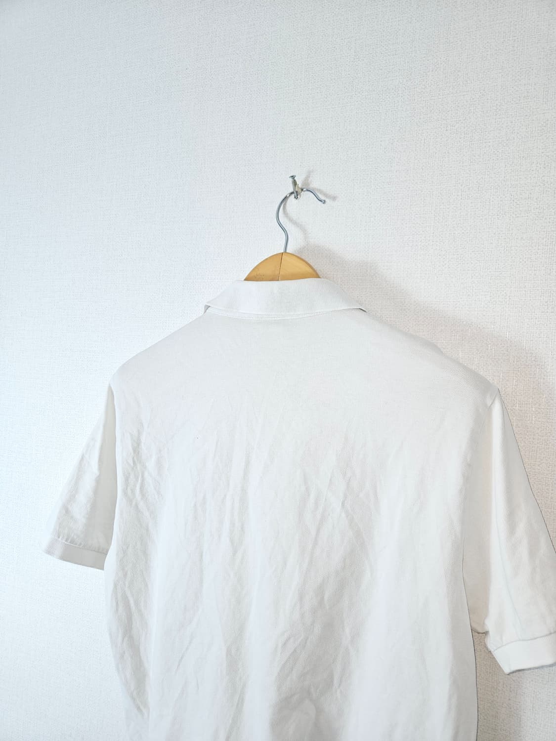 라코스테 화이트 카라티 반팔 폴로 코튼 M 상품이미지5