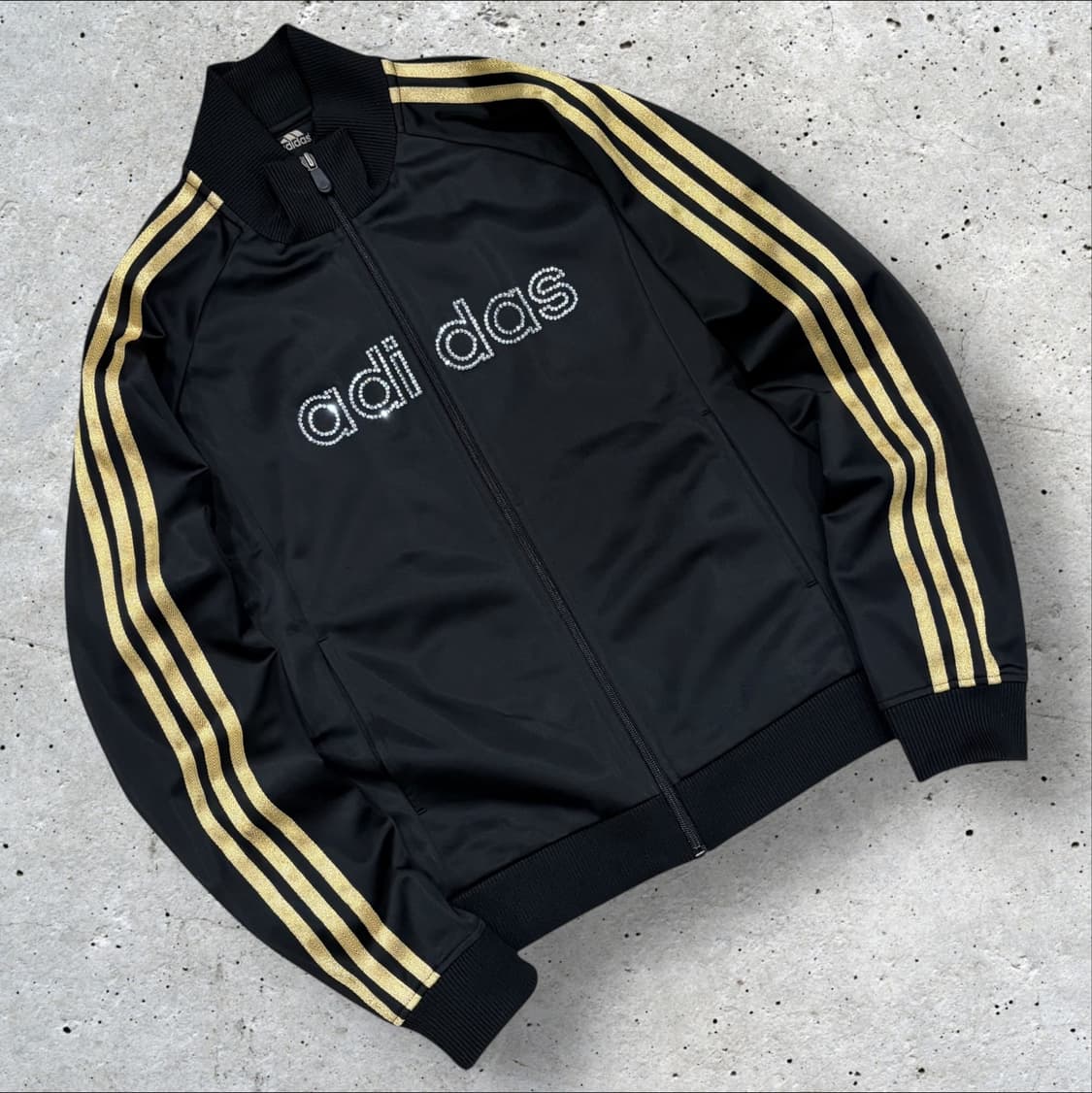 [95] 아디다스 블랙 골드 큐빅 빅로고 삼선 져지 집업 C539 상품이미지1