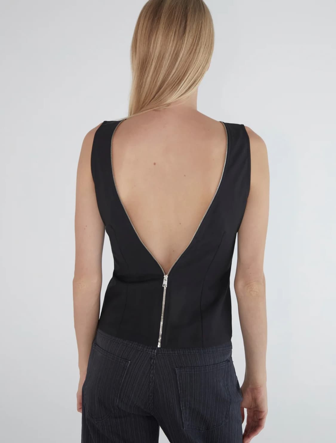 [S,M]팔로마울 Fase 지퍼 탑/블랙 상품이미지1