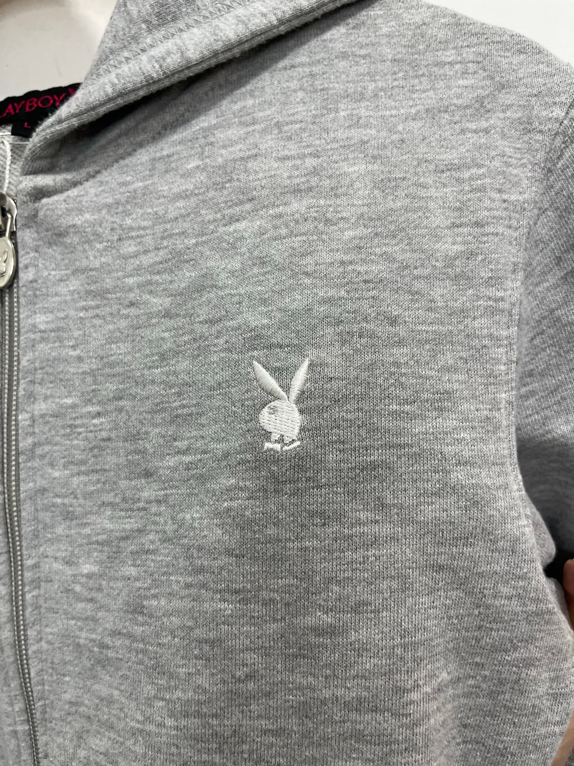Play boy 로고 자수 캉캉 레이어드 롱후드집업 상품이미지6