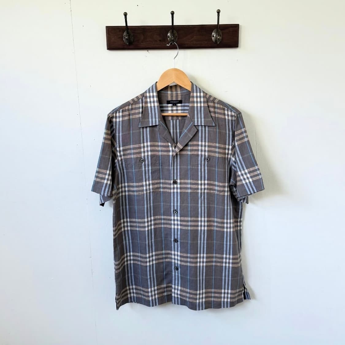 버버리 100% 린넨 노바 체크 셔츠 상품이미지2