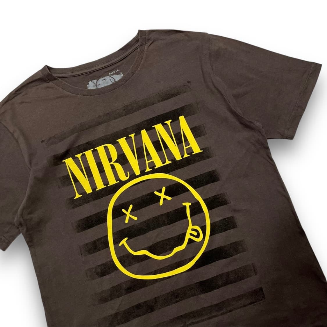 너바나 2014s 스마일 로고 락밴드 빈티지 티셔츠 상품이미지2