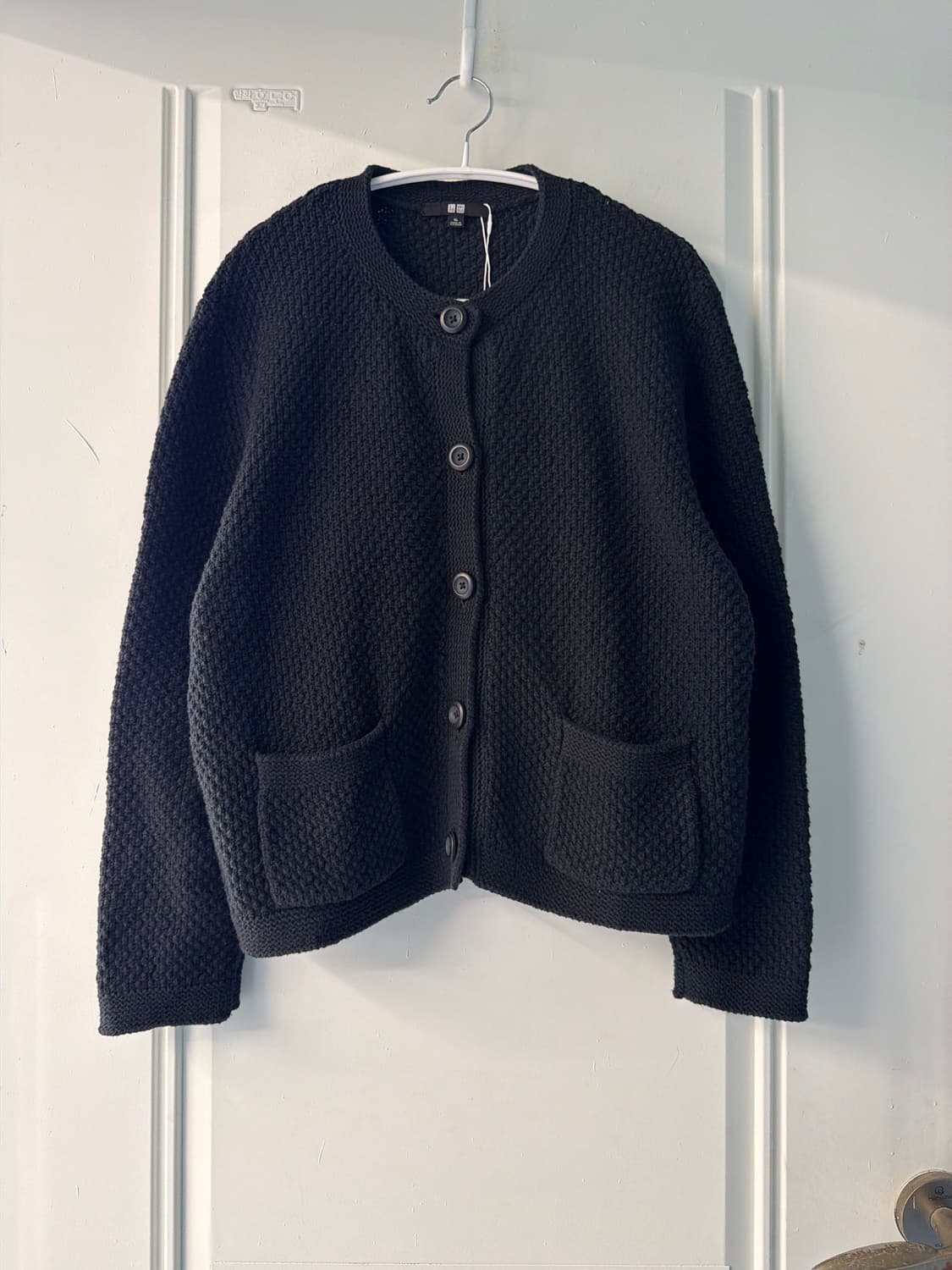일본빈티지 모던 블랙 와플가디건 상품이미지5