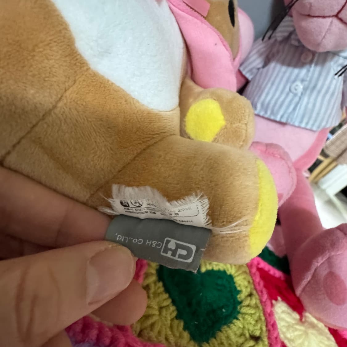 빈티지 고전 핑크 다람쥐망토 입은 리락쿠마 봉제인형 상품이미지9