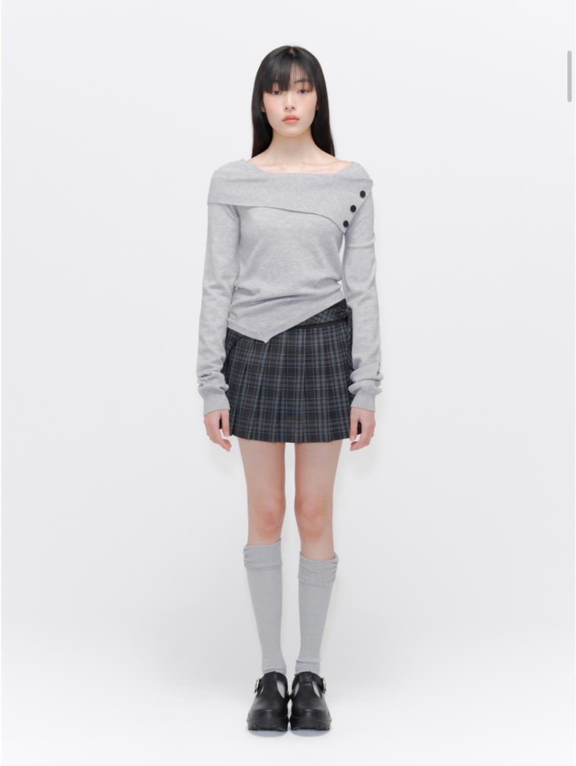 미세키서울 Pocket layered check Black 상품이미지3