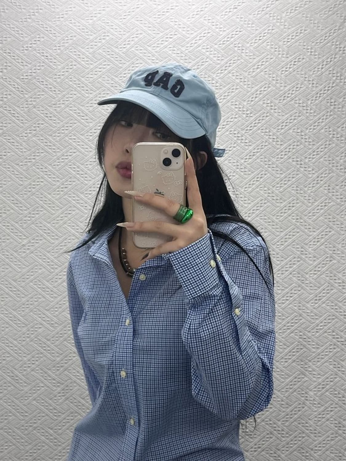 갭 GAP Y2K 레트로 빈티지 라이트블루 볼캡 C08397 상품이미지1